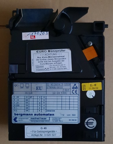 Euro münzprüfer nri 40 - nri, g-40